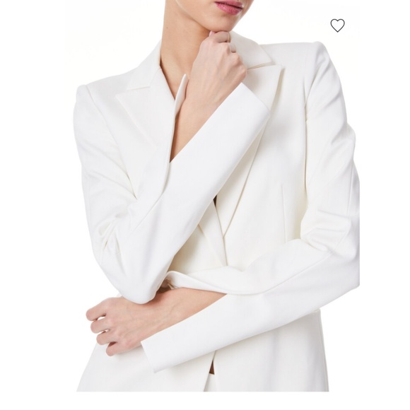 NEW WITH TAGS Alice & Olivia Breann fitted blazer off white size 0 - Picture 4 of 10